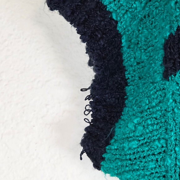 Margules green black Striped chunky Knit Short Sleeve Sweater‎ Top Womens M - Picture 4 of 12